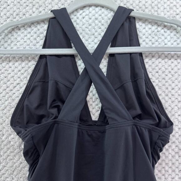 Michael Kors Swimsuit Womens S/M Black Once Piece Plunge V-Neck Cross Back Sexy - Picture 8 of 12